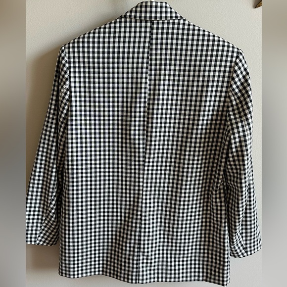Zara Black and White Checkered Blazer - Size S - Picture 4 of 5